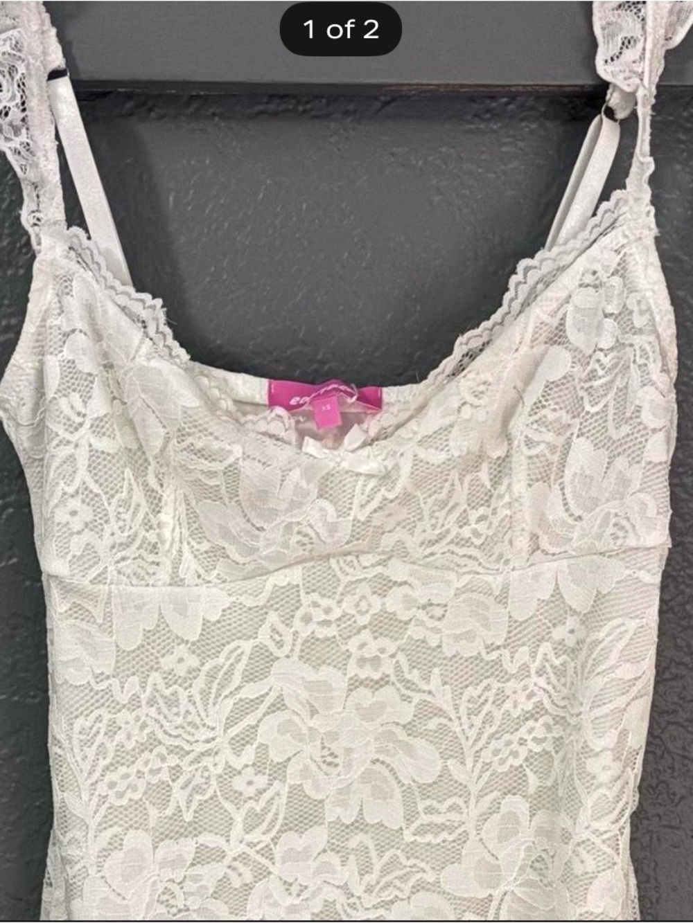 Princess Polly White Lace Mini Slip Dress